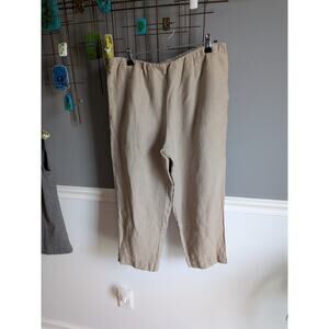 J Jill Pants Size s Beige Linen Slim Crop Elastic Waist Career Pure Jill